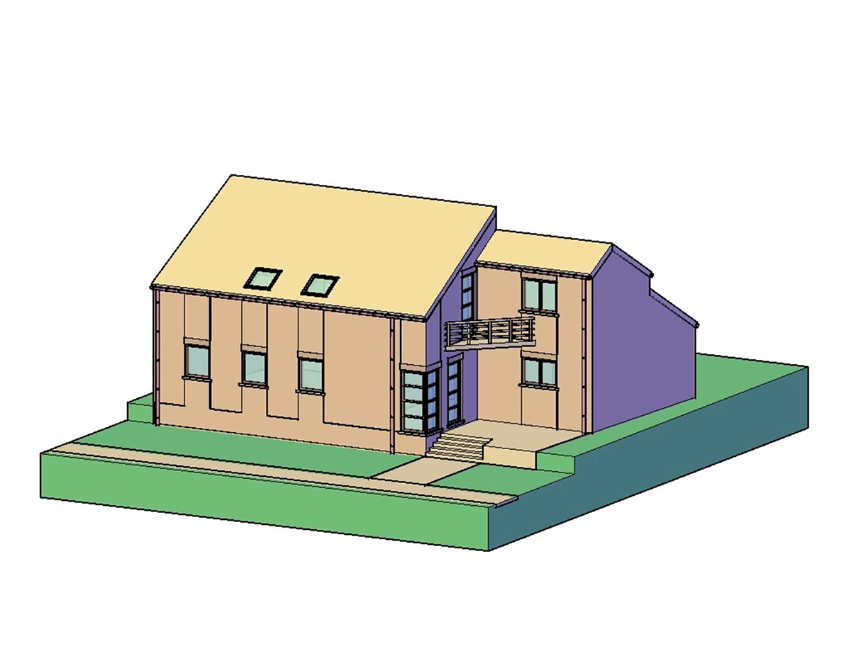 Maison 3D réalisée sur AutoCAD